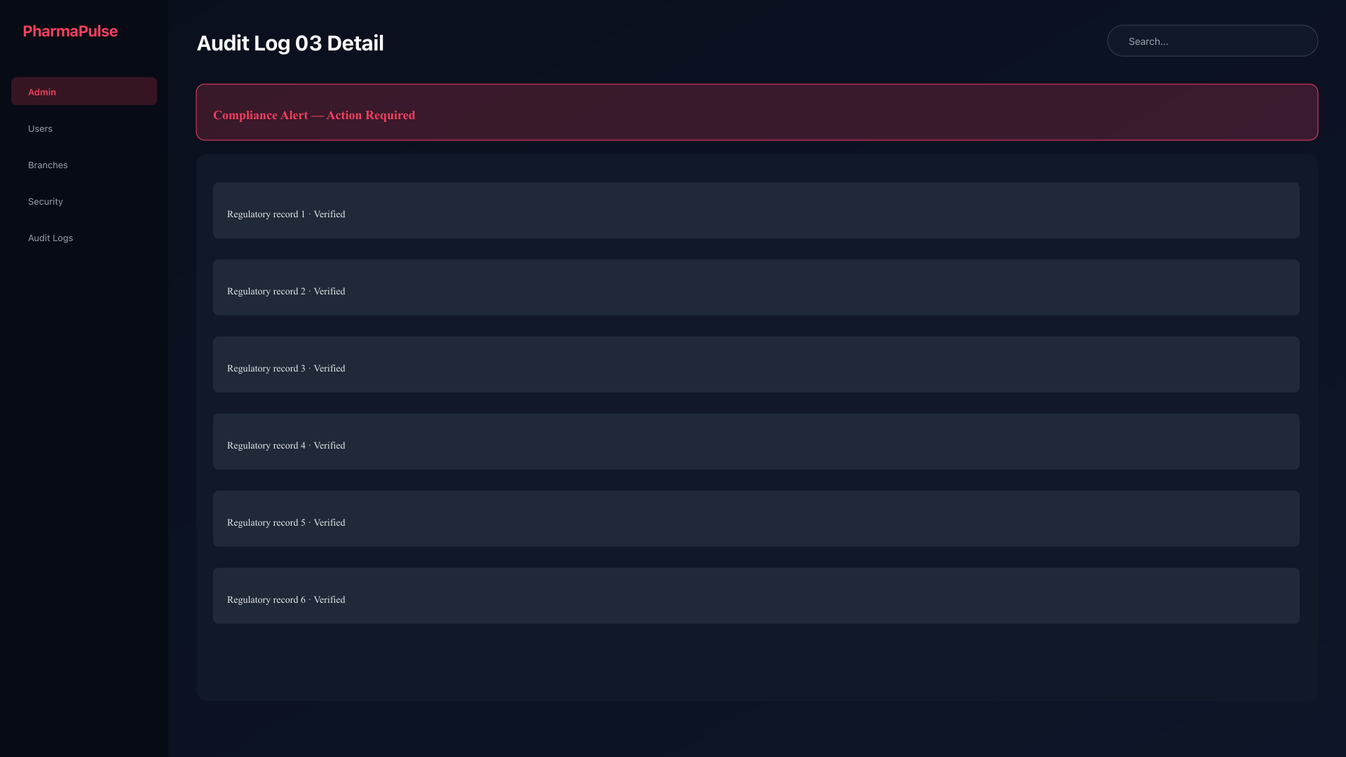 Detailed log entry