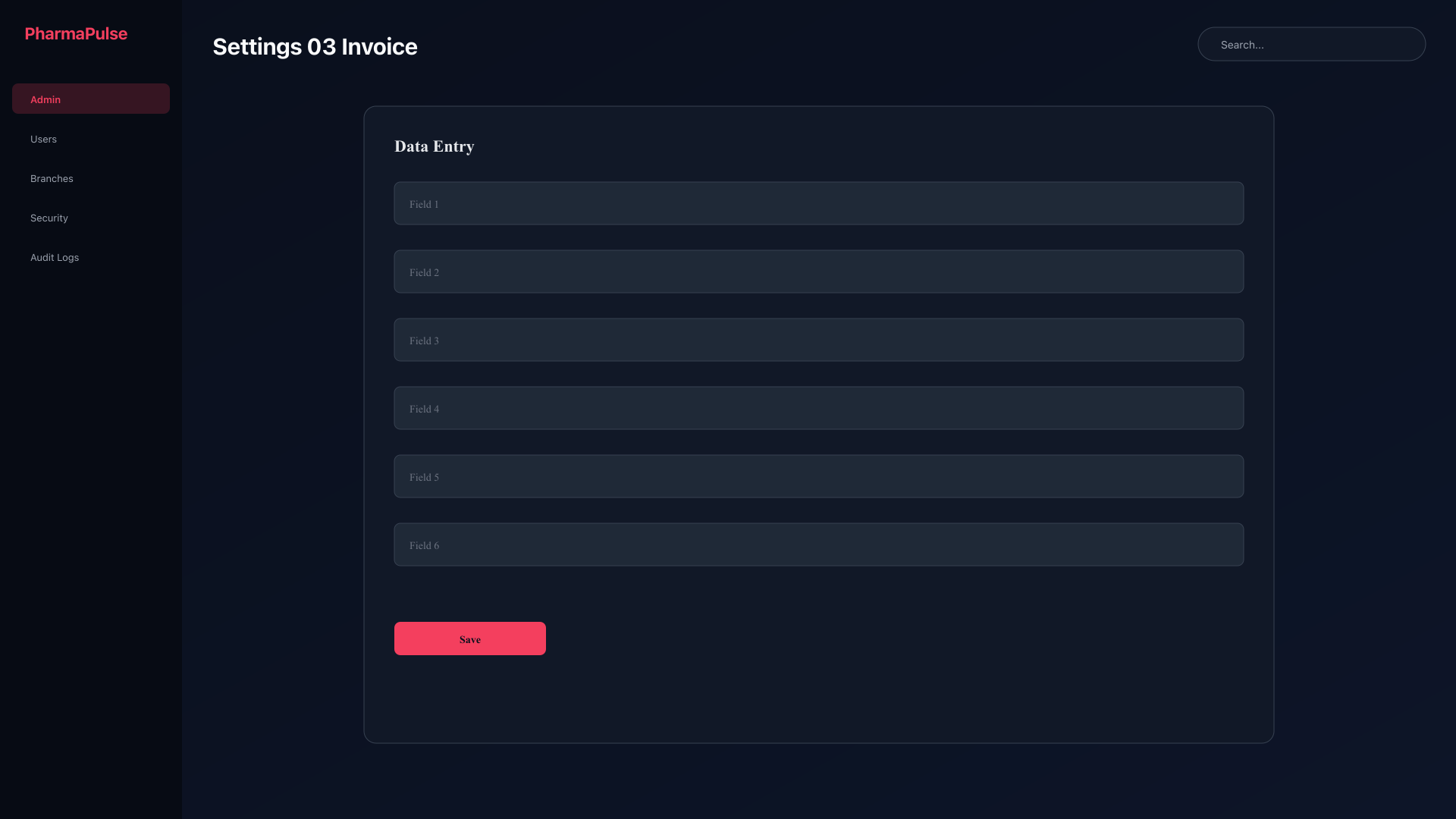 Invoice template settings
