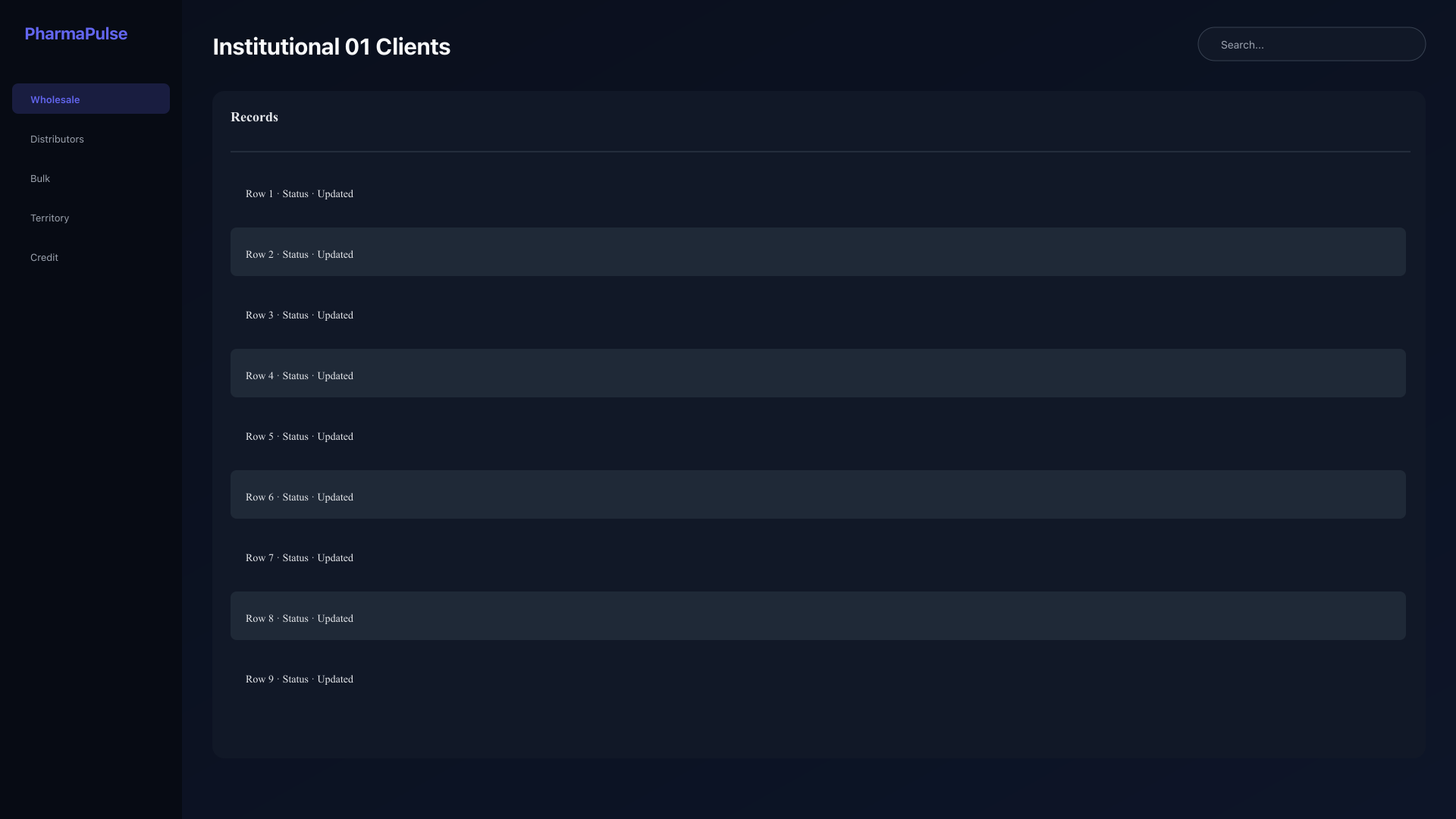 Institutional client list