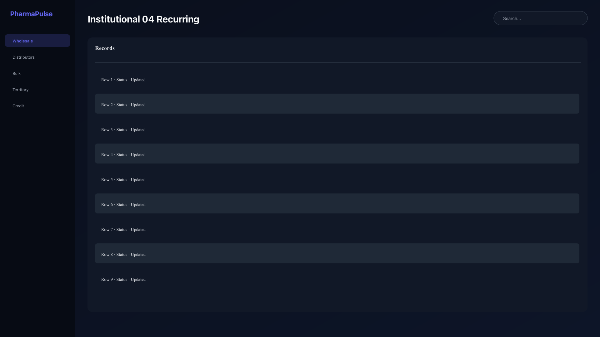 Recurring order setup